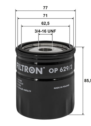 FİLTRON YAĞ FİLTRESİ OP629/2