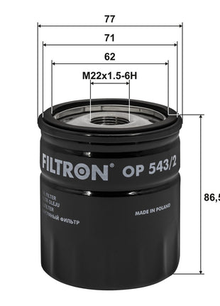 FİLTRON YAĞ FİLTRESİ OP543/2