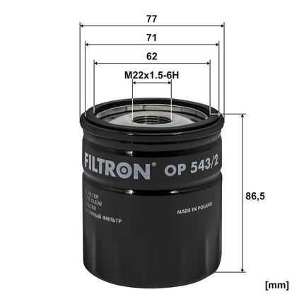 FİLTRON YAĞ FİLTRESİ OP543/2