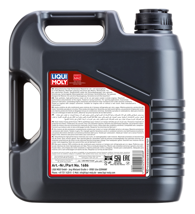 LIQUI MOLY MOTOSİKLET 4T SYNTH 10W-50 RACE 4L