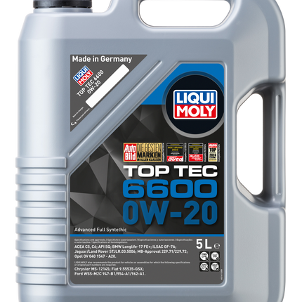 LIQUI MOLY 0W-20 TOP TEC 6600 5L
