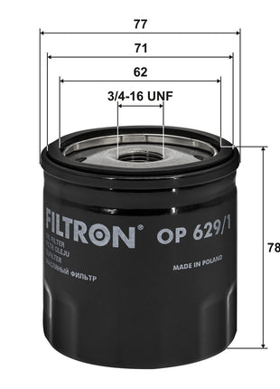 FİLTRON YAĞ FİLTRESİ OP629/1