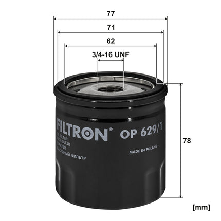 FİLTRON YAĞ FİLTRESİ OP629/1