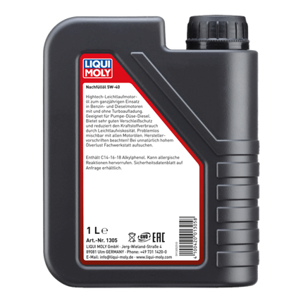 LIQUI MOLY TOP-UP OIL 5W-40 1L