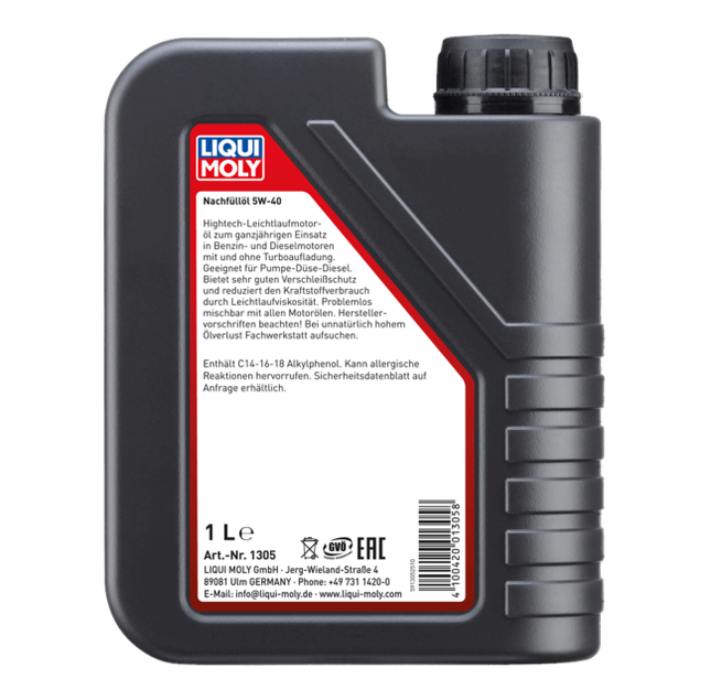 LIQUI MOLY TOP-UP OIL 5W-40 1L