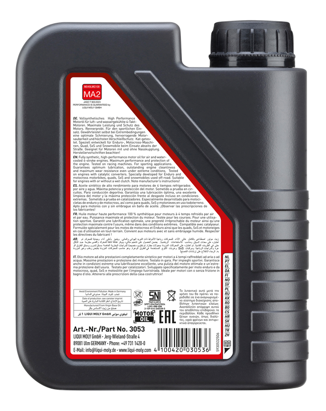 LIQUI MOLY MOTOSİKLET 4T SYNTH 10W-60 RACE 1L