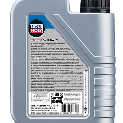 LIQUI MOLY 0W-20 TOP TEC 6600 1L