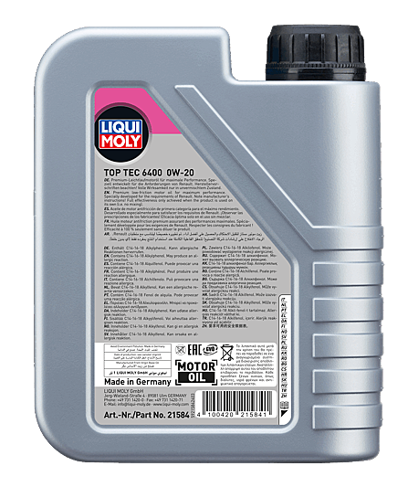 LIQUI MOLY 0W-20 TOP TEC 6400 1L