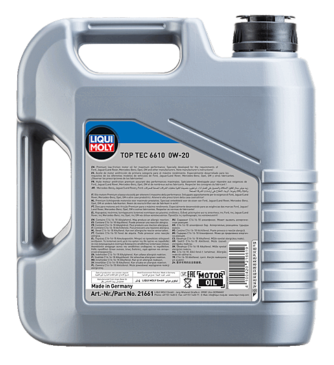 LIQUI MOLY 0W-20 MOTOR YAĞI TOP TEC 6610 4L