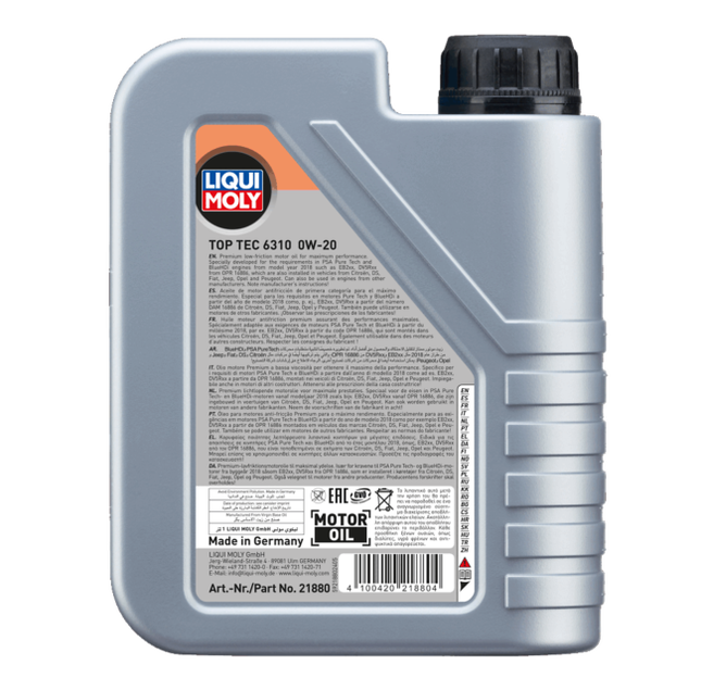 LIQUI MOLY TOP TEC 6310 0W-20 1L