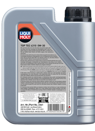 LIQUI MOLY TOP TEC 4310 0W-30 1L