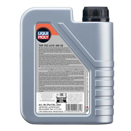 LIQUI MOLY TOP TEC 4310 0W-30 1L