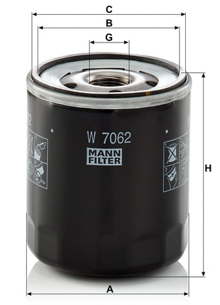MANN YAĞ FİLTRESİ W7062