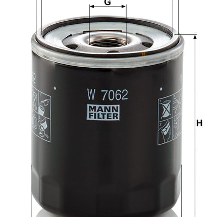 MANN YAĞ FİLTRESİ W7062