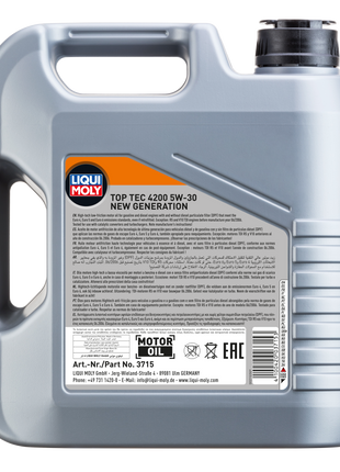 LIQUI MOLY TOP TEC 4200 5W-30 NEW GENERATION 4L