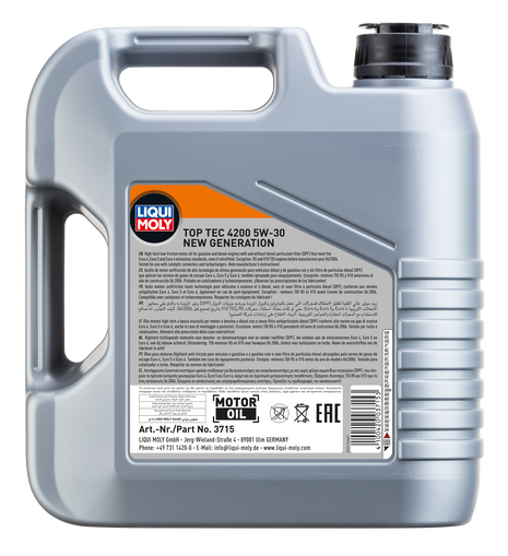 LIQUI MOLY TOP TEC 4200 5W-30 NEW GENERATION 4L