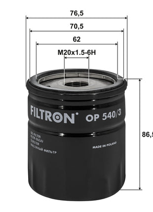 FİLTRON YAĞ FİLTRESİ OP540/3
