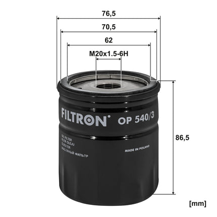 FİLTRON YAĞ FİLTRESİ OP540/3