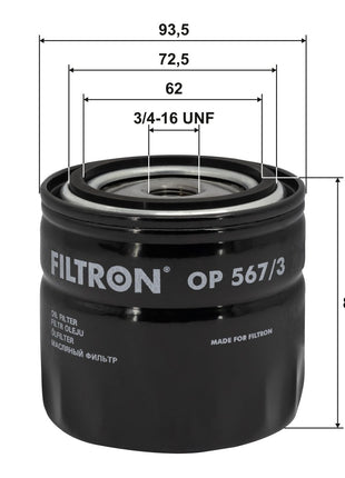 FİLTRON YAĞ FİLTRESİ OP567/3