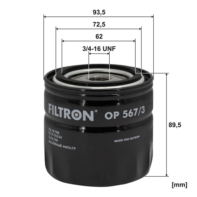 FİLTRON YAĞ FİLTRESİ OP567/3