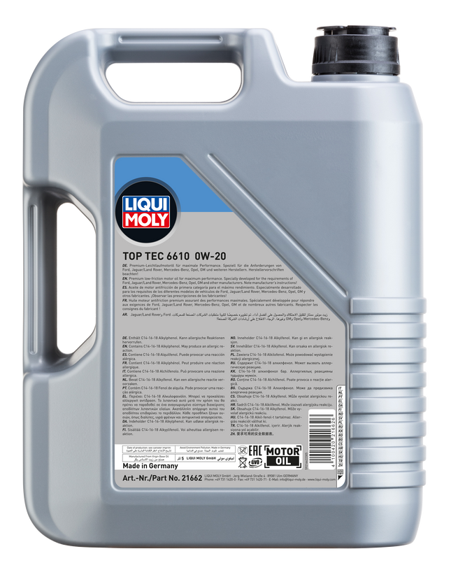 LIQUI MOLY 0W-20 TOP TEC 6610 5L