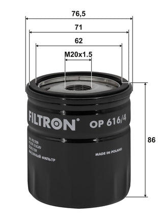 FİLTRON YAĞ FİLTRESİ OP616/4