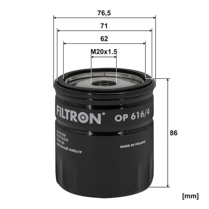 FİLTRON YAĞ FİLTRESİ OP616/4