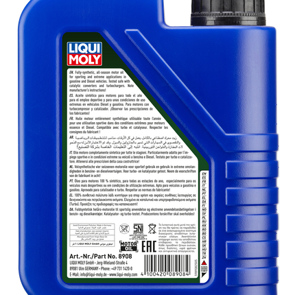 LIQUI MOLY 10W-60 SYNTHOİL RACE TECH GT1 1L