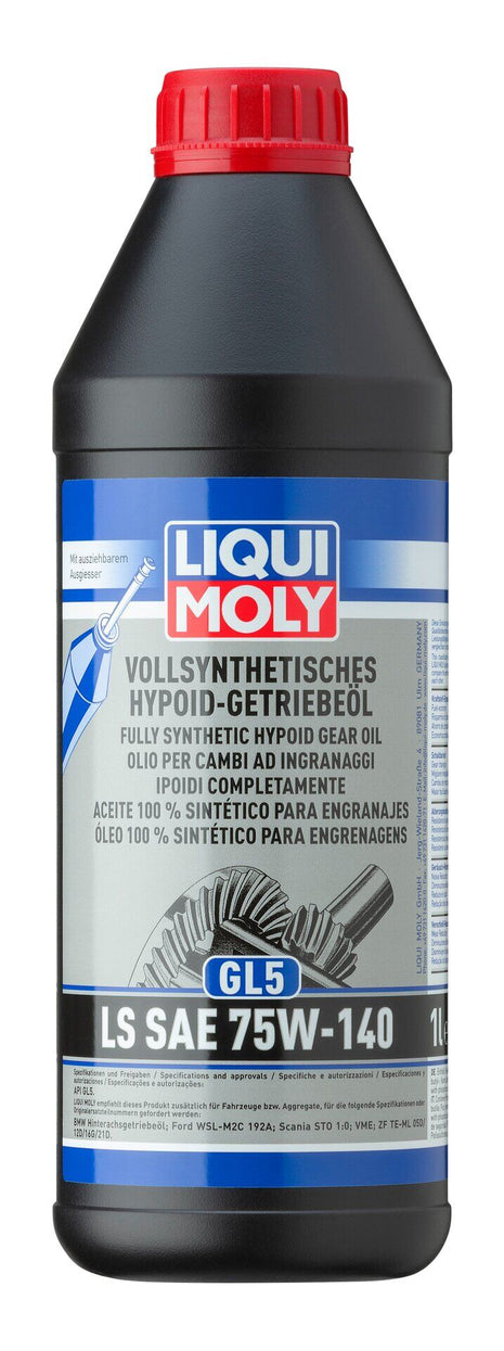 LIQUI MOLY FULLY SYNTHETIC HYPOID GEAR OIL (GL5) LS SAE 75W-140 1L