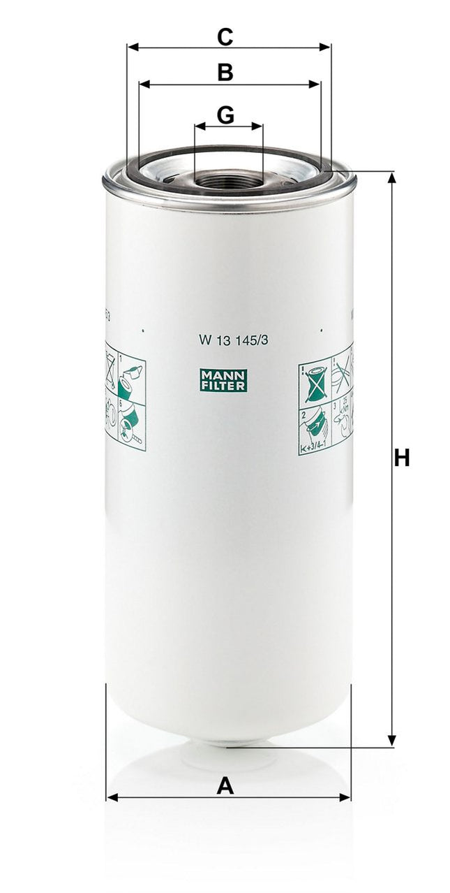 MANN YAĞ FİLTRESİ ENDÜSTRİYEL "W13145/3"