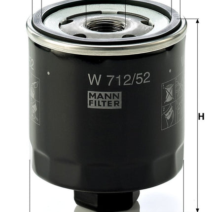 MANN YAĞ FİLTRESİ W712/52