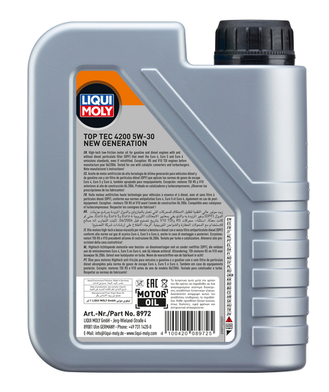 LIQUI MOLY TOP TEC 4200 5W-30 NEW GENERATION 1L