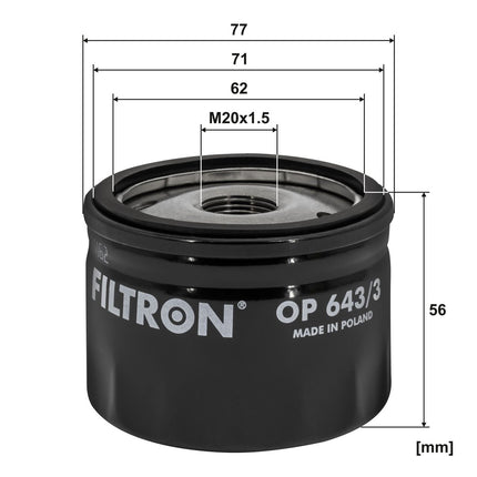 FİLTRON YAĞ FİLTRESİ OP643/3