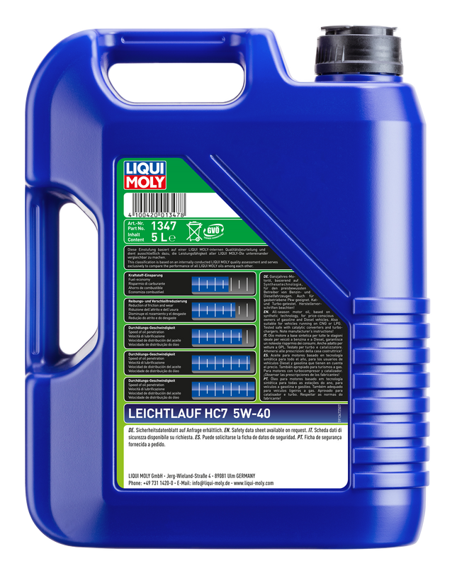 LIQUI MOLY 5W-40 LEİCHTLAUF HC7 5L