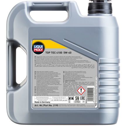 LIQUI MOLY 5W-40 TOP TEC 4100 4L