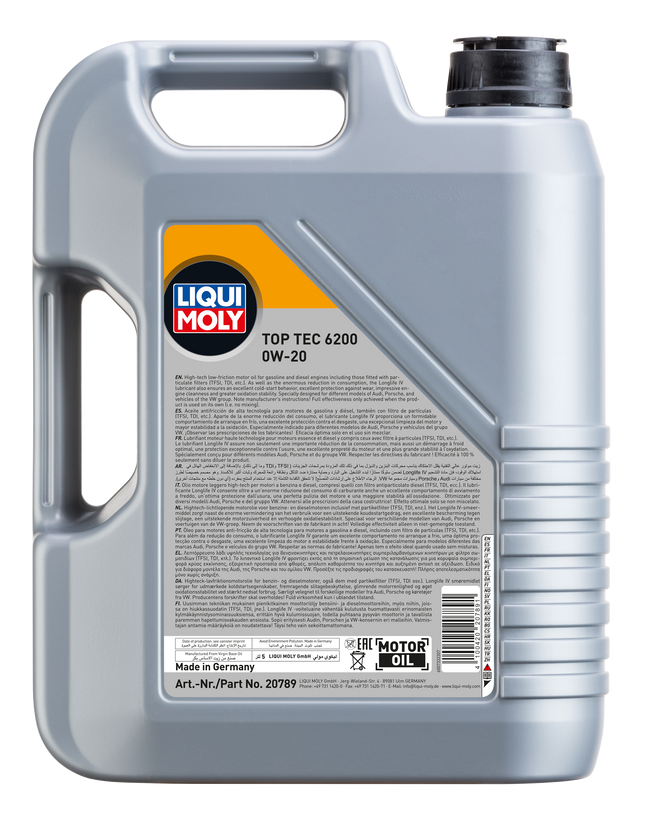LIQUI MOLY 0W-20 TOP TEC 6200 5L