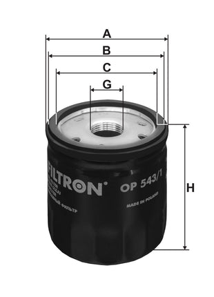 FİLTRON YAĞ FİLTRESİ OP543/1