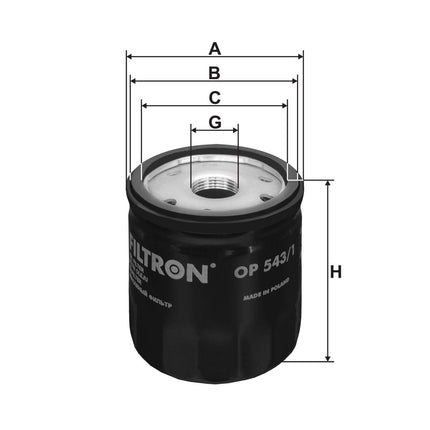 FİLTRON YAĞ FİLTRESİ "OP543/1"