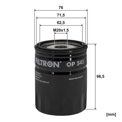 FİLTRON YAĞ FİLTRESİ OP545