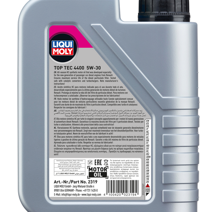 LIQUI MOLY 5W-30 TOP TEC 4400 1L
