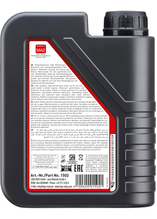 LIQUI MOLY MOTOSİKLET 4T SYNTH 10W-50 RACE 1L