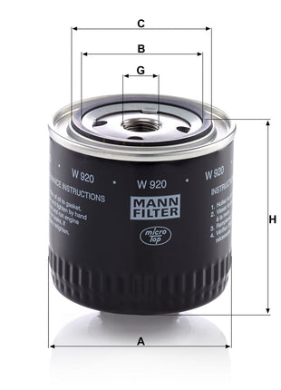 MANN YAĞ FİLTRESİ W920