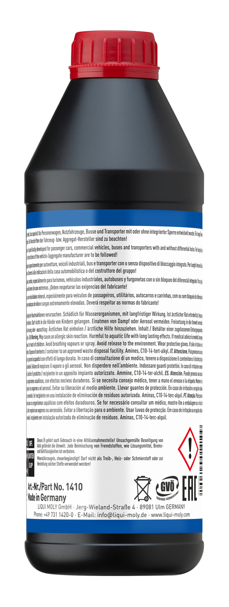 LIQUI MOLY HYPOID GEAR OIL (GL5) LS SAE 85W-90 1L